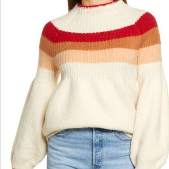 ALL IN FAVOR Women's All In Favor Placed Stripe Sweater - Picture 1 of 4